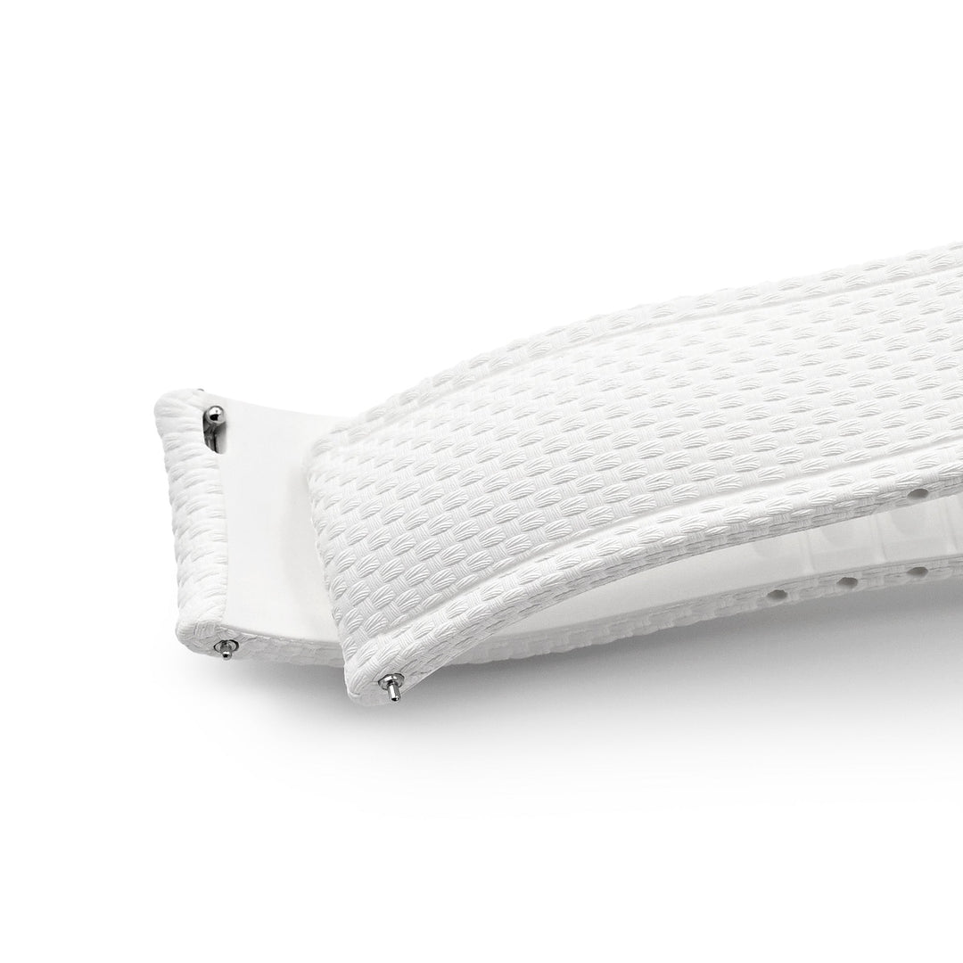 FKM41 White Quick Release Butterfly Deployment FKM Rubber Watch Band, 20mm Strapcode watch bands