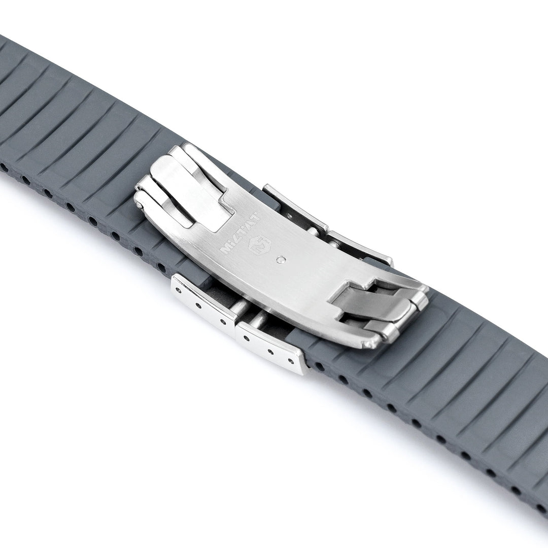 FKM42 Grey Quick Release Butterfly Deployment FKM Rubber Watch Band, 20mm Strapcode watch bands