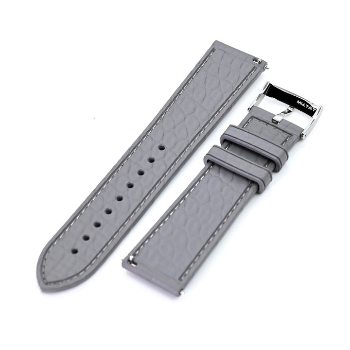 FKM43 Premium Grey Alligator Embossed FKM Rubber Watch Band, 20mm or 22mm Strapcode watch bands