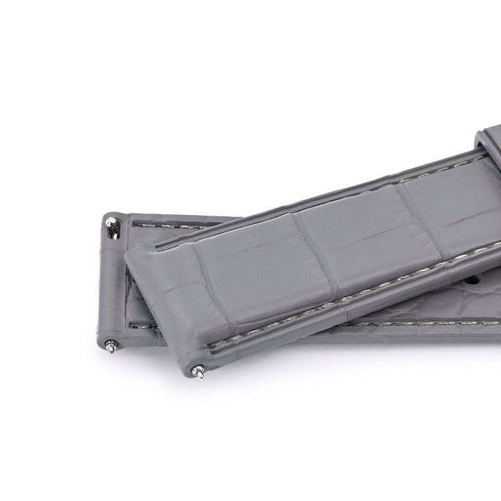 FKM43 Premium Grey Alligator Embossed FKM Rubber Watch Band, 20mm or 22mm Strapcode watch bands