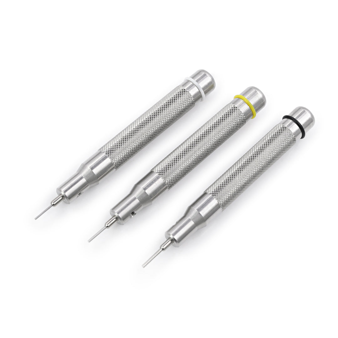 修錶工具 - 這款多用途 針沖 - 錶帶打栓器，一式三款尺寸 : 針沖直徑 0.6mm、0.8mm、1.0mm