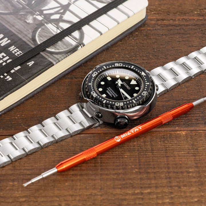 SEIKO精工Tuna鮪魚罐頭 21.5mm代用超級三板式錶帶 V扣-V形安全片潛水扣