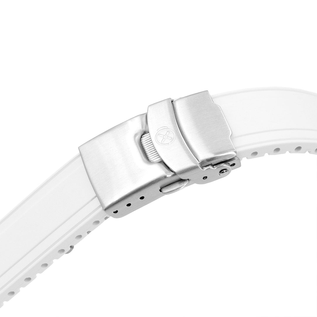 StrapXPro - SX2B Rubber Strap for New Seiko 5 Sports 38mm SRPK29 Series, White Strapcode watch bands