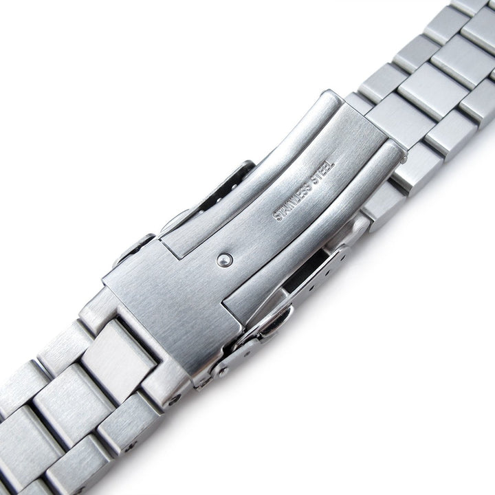 SEIKO精工6309老鮑魚專用代用帶 實心總統型 不鏽鋼拉砂錶帶