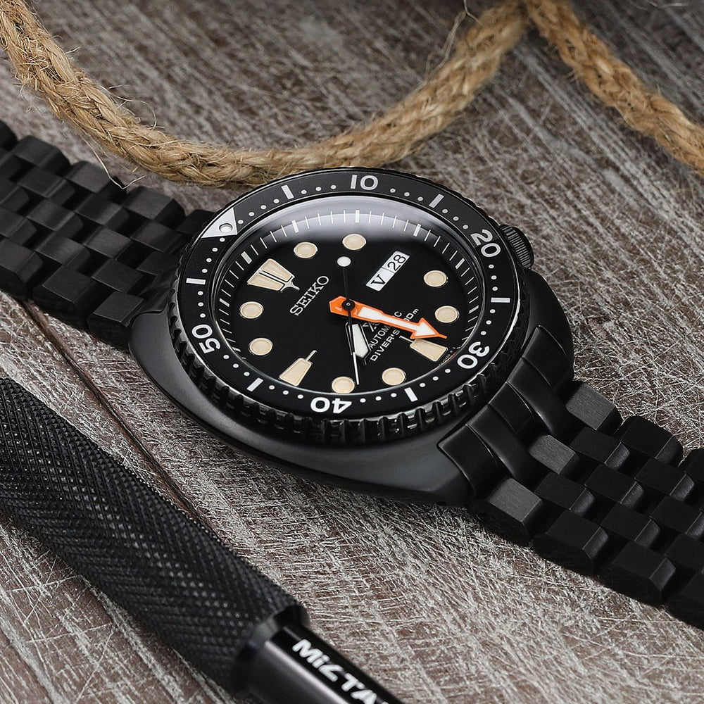 Seiko Watch Prospex Black Series Limited Edition New Turtle SRPC49K1 Strapcode Watch Bands