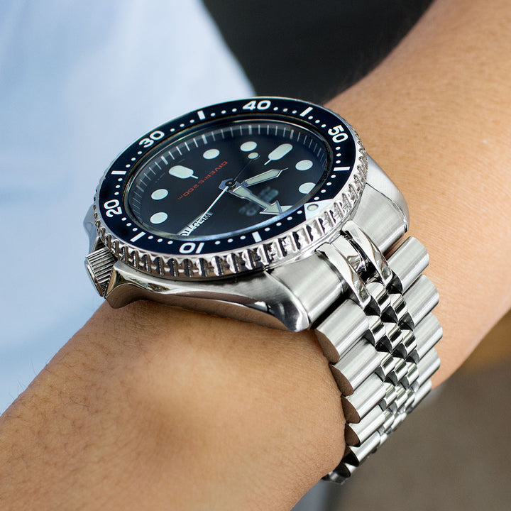SEIKO 精工水鬼 SKX007 SKX009 SKX011 代用鋼錶帶 經典實心五珠 不鏽鋼 潛水扣專用帶