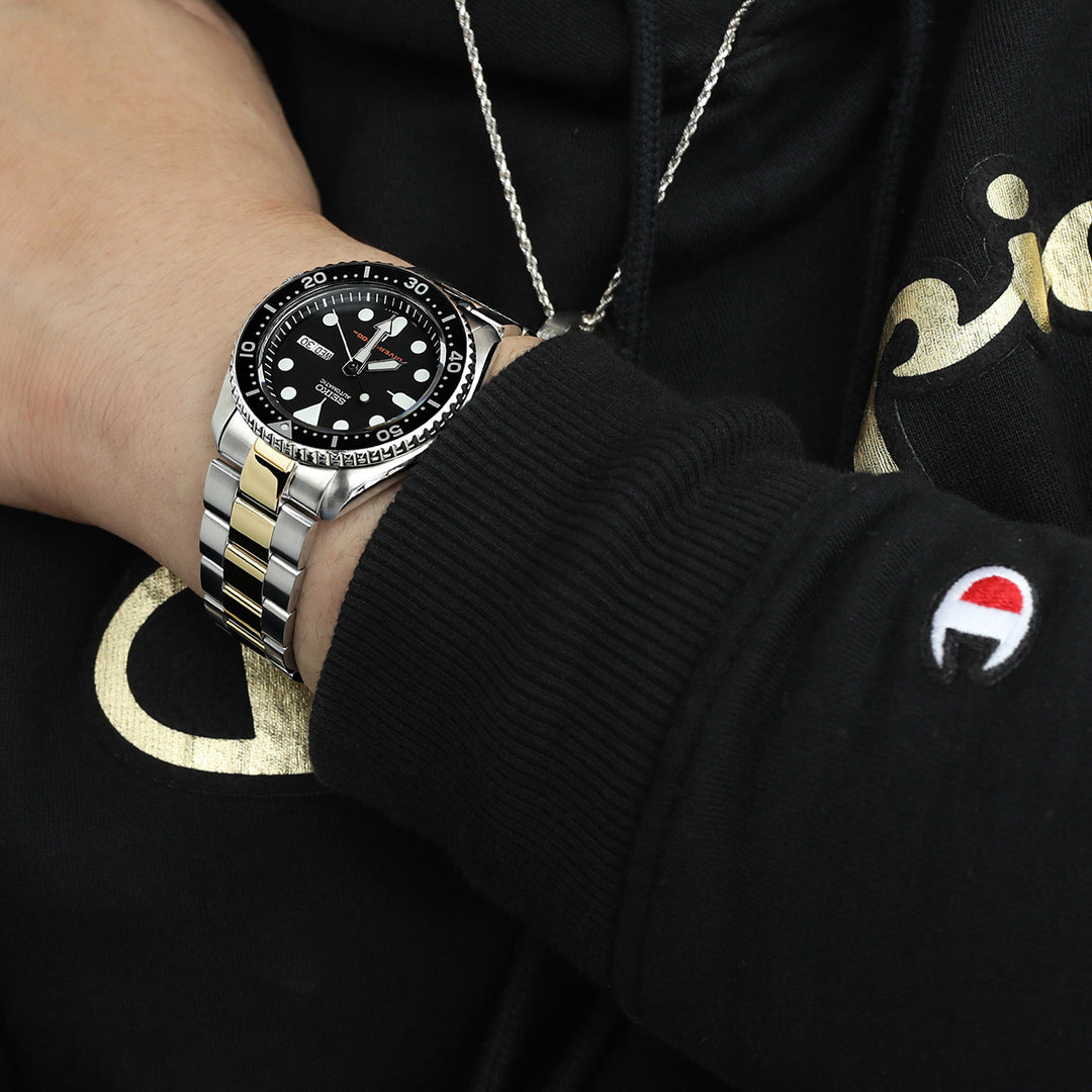 SEIKO 精工水鬼 SKX007 SKX009 SKX011 代用鋼錶帶 超級3D三板式 不鏽鋼 SUB潛水扣 中間電鍍金色版
