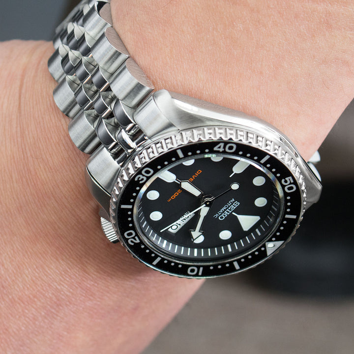 SEIKO 精工水鬼 SKX007 SKX009 SKX011 代用鋼錶帶 安哥斯五珠 不鏽鋼 V形潛水扣專用帶