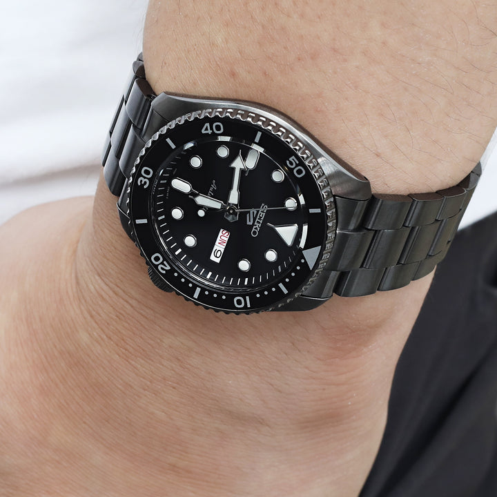SEIKO 5 精工5號次世代重生 SRPD65 SRPD65K1 代用錶帶 超級3D三板式 不鏽鋼 V形潛水扣 DLC類金剛石碳鍍黑版