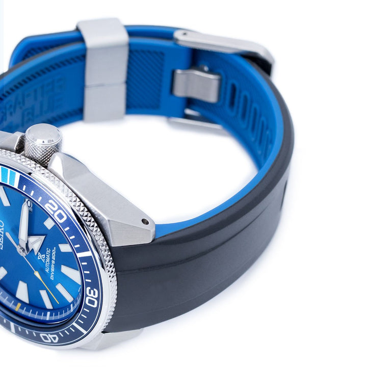 Seiko Samurai SRPB51 Crafter Blue BK/BL Rubber Straps | Strapcode