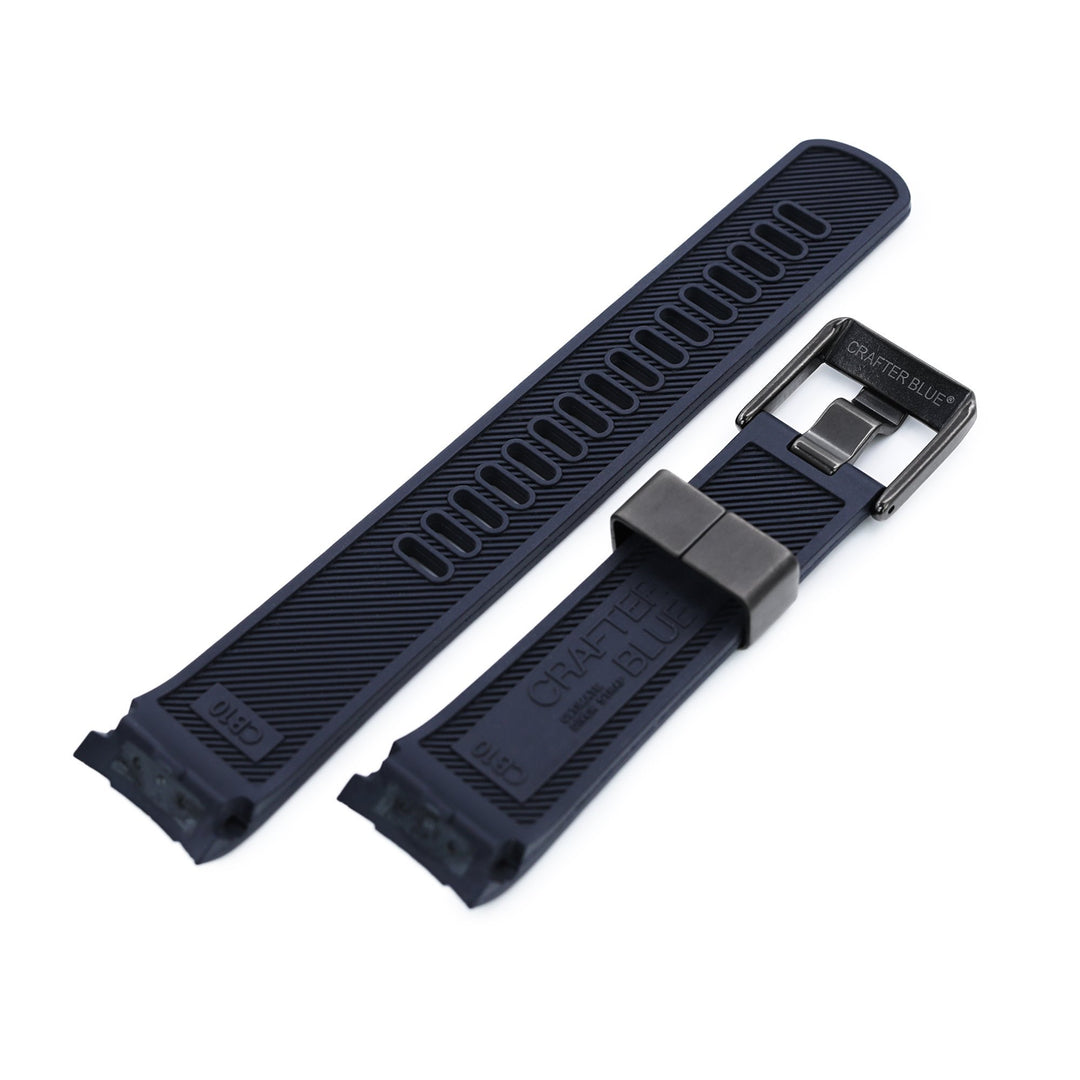 Seiko 5 Sports SRPD65K1 Curved End Lug Rubber Watch Band |Crafter Blue