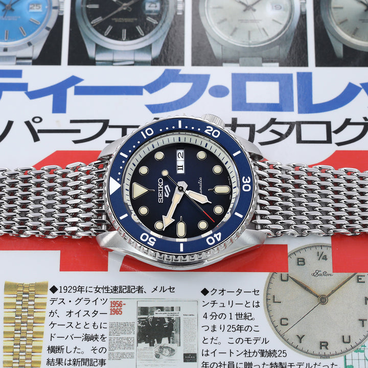 22mm全新錐形酷鯊米蘭錶帶 316L鋼網錶帶V扣潛水扣 拋光