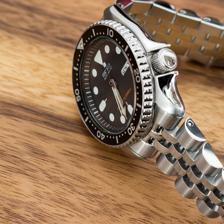 SEIKO 精工水鬼 SKX007 SKX009 SKX011 代用鋼錶帶 安哥斯五珠 不鏽鋼 V形潛水扣專用帶