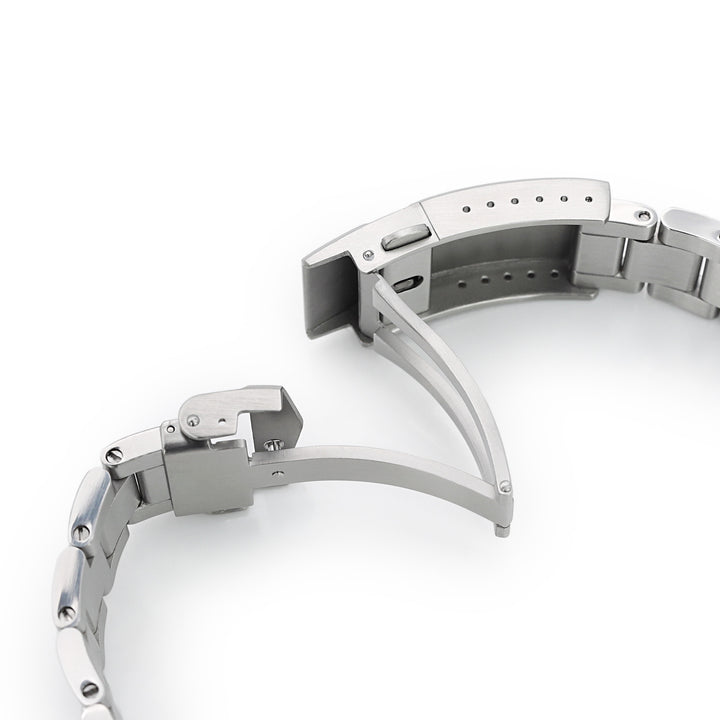 SEIKO精工水鬼SKX013專用代用剃刀型鋼錶帶潛水款實心V形帶扣拉砂