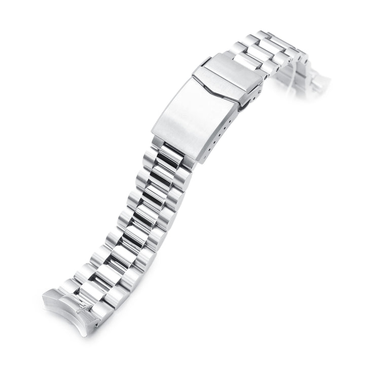 SEIKO精工水鬼SKX013專用錶帶總統型V扣雙鎖潛水扣不鏽鋼拉砂拋光