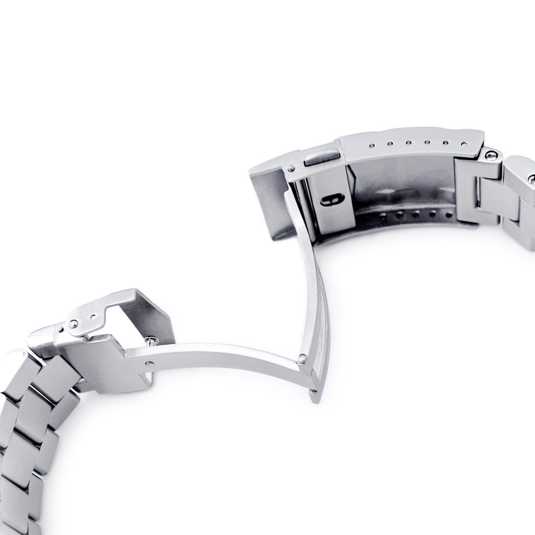 SEIKO精工水鬼SKX013專用錶帶總統型V扣雙鎖潛水扣不鏽鋼拉砂拋光