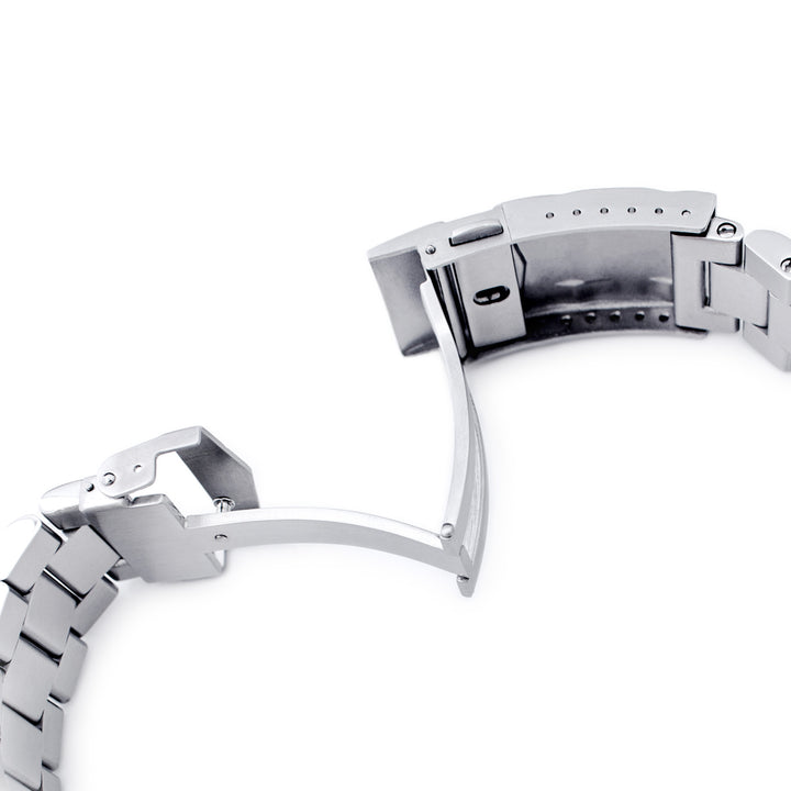 SEIKO精工水鬼SKX013專用錶帶總統型V扣雙鎖潛水扣不鏽鋼拉砂拋光