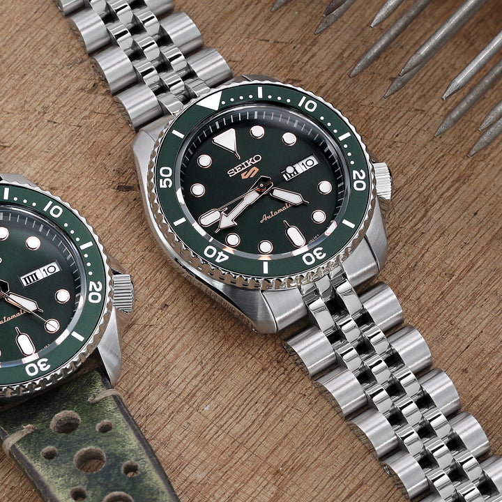 SEIKO 5 精工5號次世代重生 SRPD51 SRPD55 SBSA003 代用錶帶 安哥斯五珠 不鏽鋼 V形潛水扣專用帶