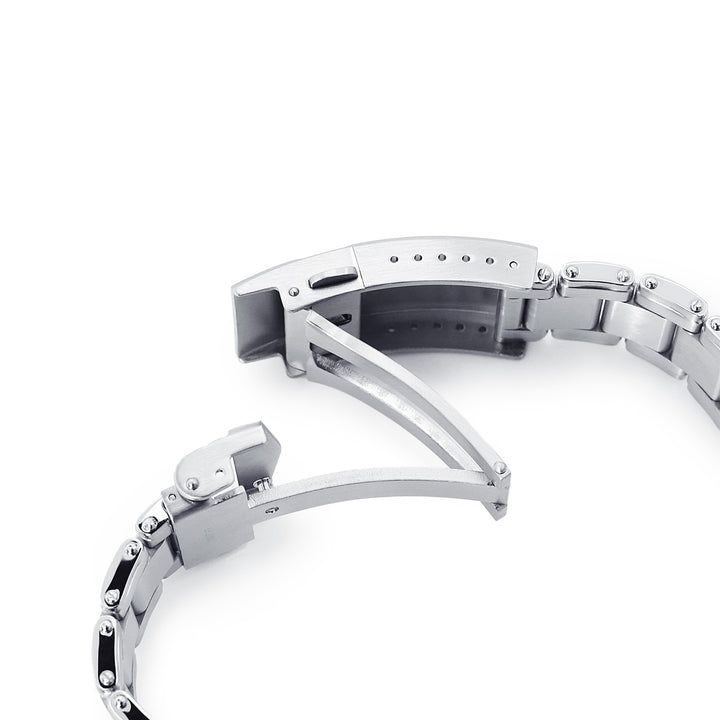 SEIKO精工水鬼SKX007 彎頭Metabind邁赫鉚釘代用鋼錶帶V扣拉砂
