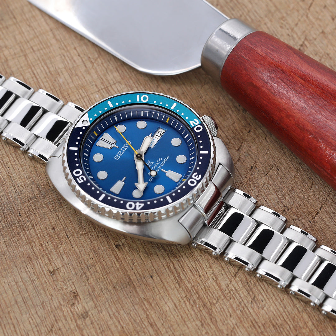 SEIKO 精工復刻海龜 SRP777 SRP775 SRPA21 (PADI) 代用鋼錶帶 邁赫鉚釘款 不鏽鋼 V形潛水扣 中間拋光版