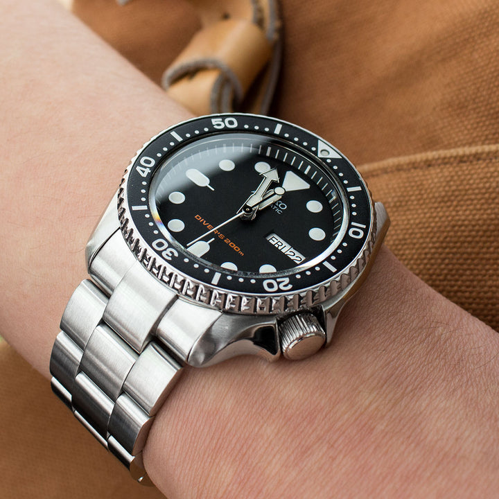 SEIKO 精工水鬼 SKX007 SKX009 SKX011 代用鋼錶帶 超級3D三板式 不鏽鋼 V形20mm潛水扣專用帶
