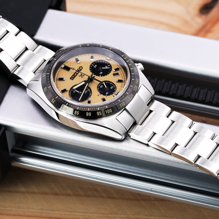 SEIKO 精工 Speed Timer 太陽能計時碼錶 SSC813 SSC815 SSC817 代用錶帶 超級3D三板式 不鏽鋼 V形潛水扣專用帶