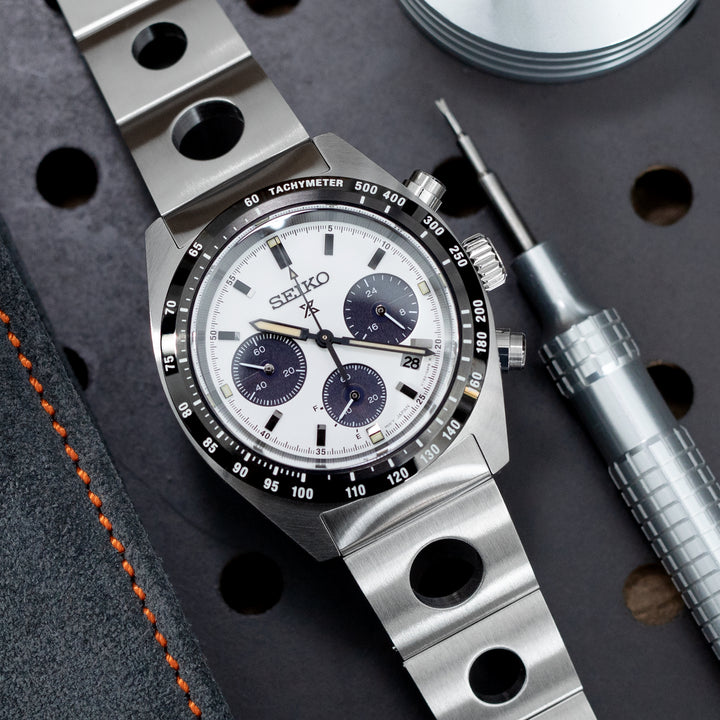 SEIKO 精工 Speed Timer 太陽能計時碼錶 SSC813 SSC815 SSC817 代用錶帶 圓環賽車款II 不鏽鋼 V形潛水扣專用帶