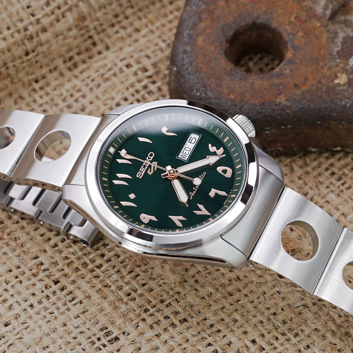 SEIKO 5 精工5號 Sports 機械自動上鍊40mm水鬼 SRPE51 SRPE53 SRPG35 代用錶帶 圓環賽車款II 不鏽鋼 Baton潛水扣專用帶