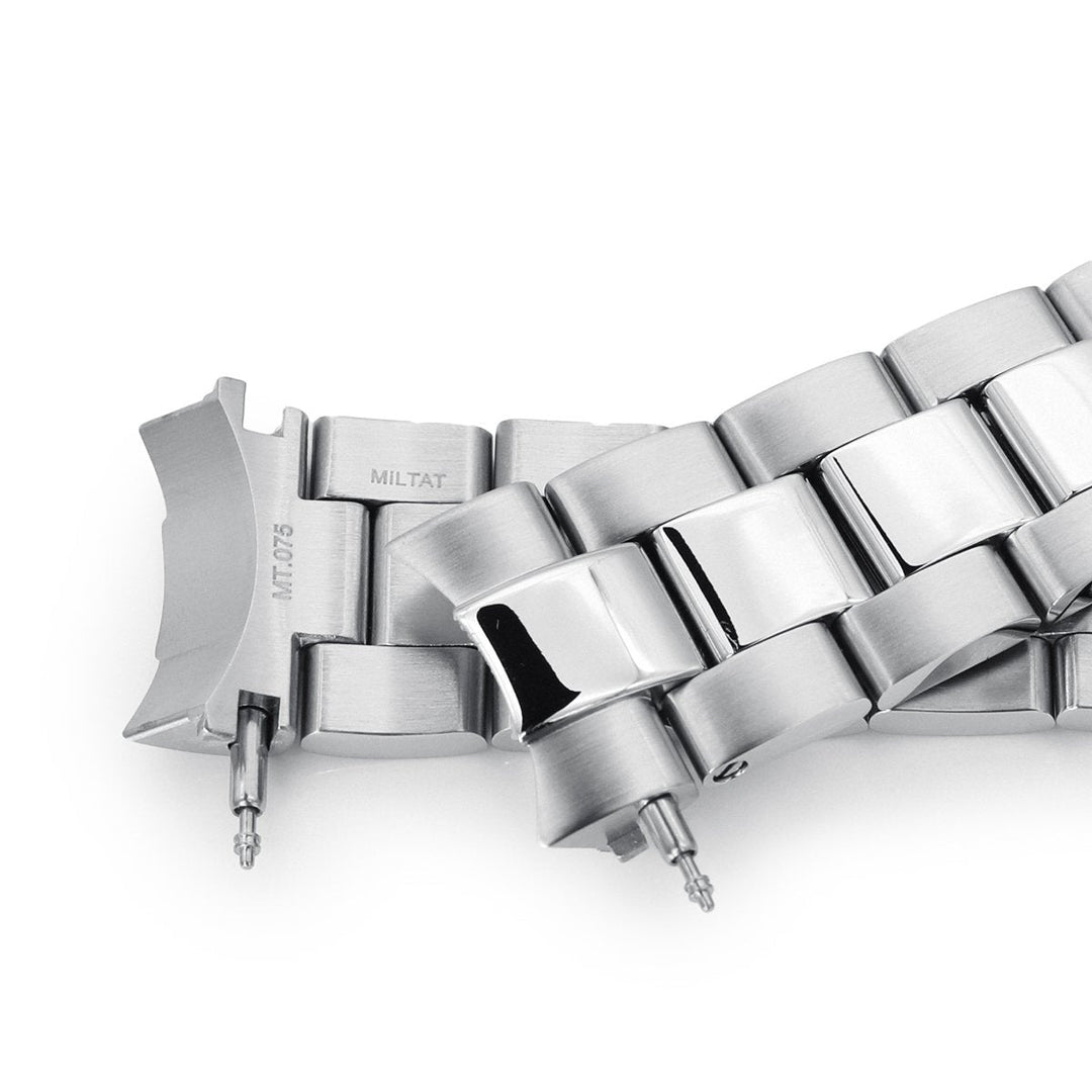 20mm Super-O Boyer Watch Band for Seiko Cocktail SSA345, 316L Stainless Steel Brushed and Polished V-Clasp