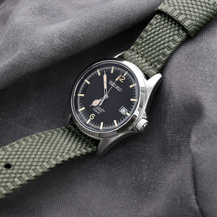 MiLTAT N9 兩件式軍用款20mm Perlon尼龍錶帶 軍綠色