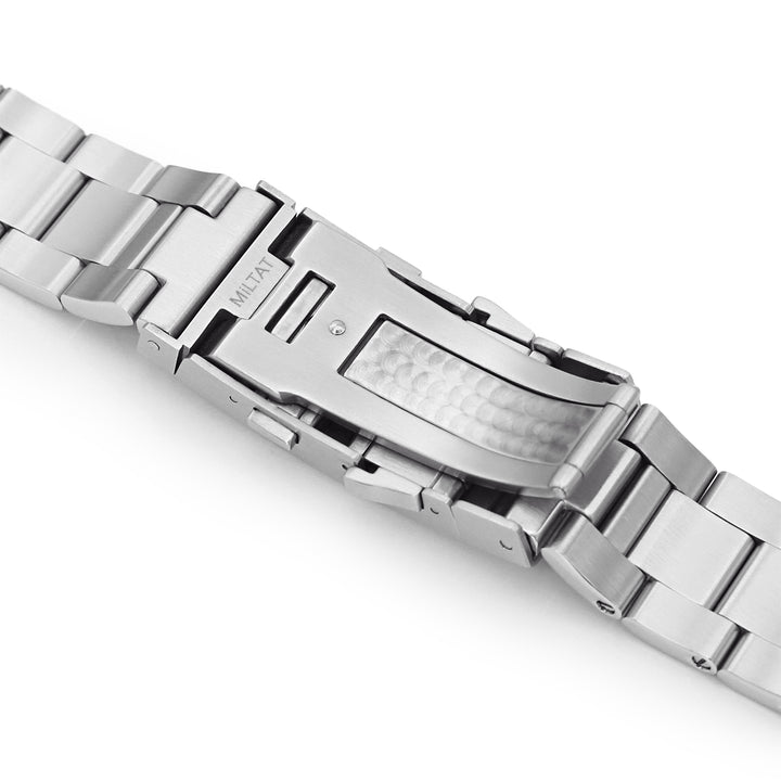 SEIKO精工SKX023代用錶帶 超級三板式不鏽鋼拉砂錶帶 潛水衣棘齒扣