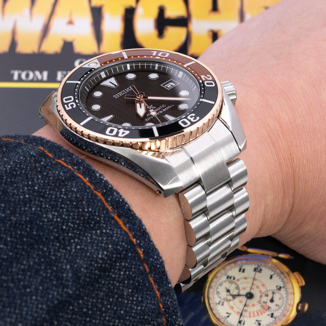 SEIKO 精工小MM SBDC001 SBDC031 SBDC081 代用鋼錶帶 總統帶 不鏽鋼 V形潛水扣專用帶