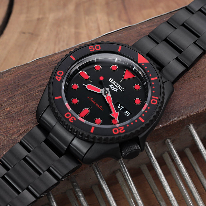 SEIKO 5 精工5號次世代重生 SRPD79 SBSA025 代用錶帶 超級3D三板式 不鏽鋼 V形潛水扣 DLC碳黑版