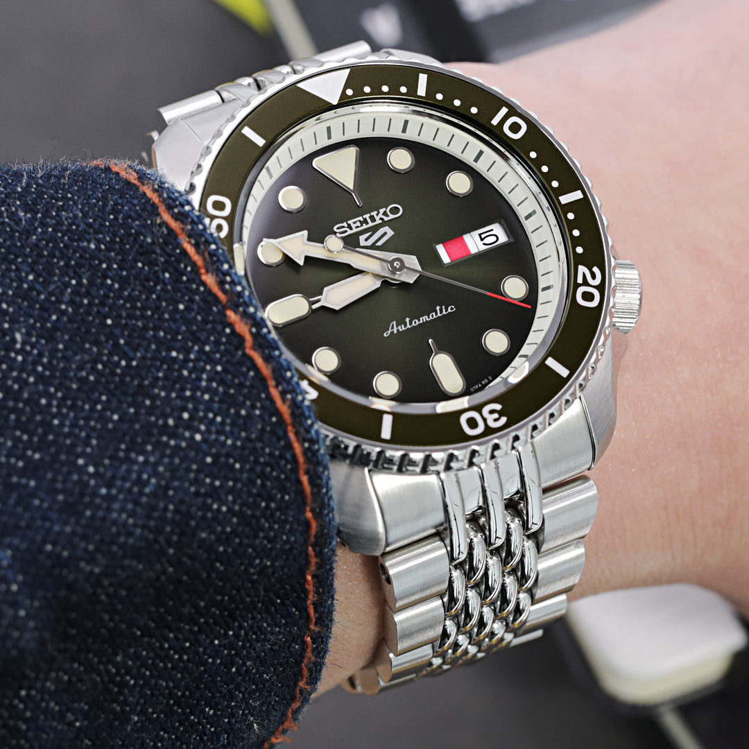 SEIKO 5 精工5號次世代重生 SRPD51 SRPD55 SBSA003 代用錶帶 Goma 高米實心BOR 不鏽鋼 V形潛水扣 中間拋光版