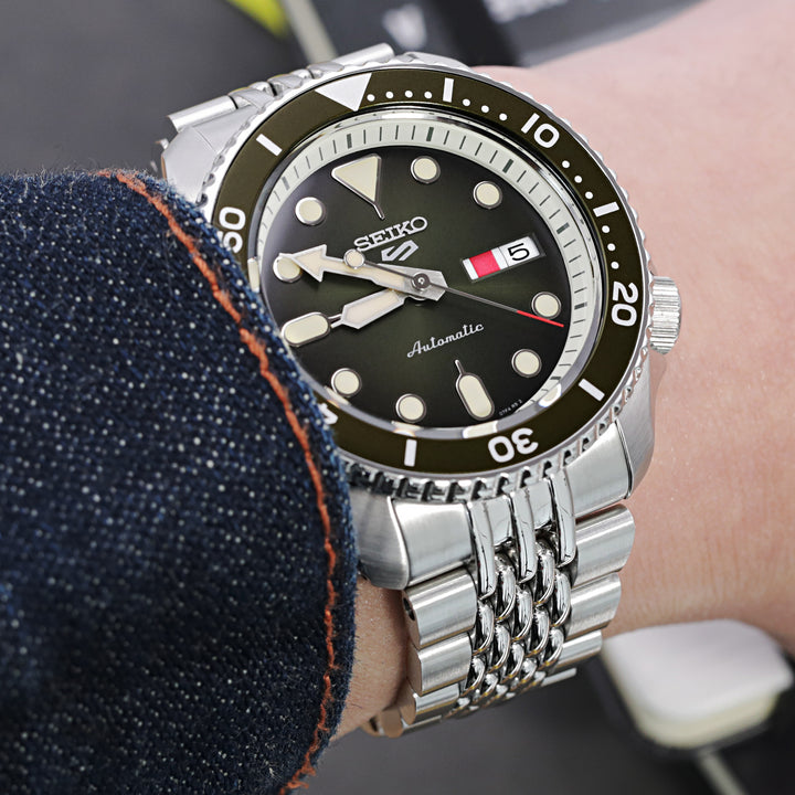 SEIKO 5 精工5號次世代重生 SRPD51 SRPD55 SBSA003 代用錶帶 Goma 高米實心BOR 不鏽鋼 V形潛水扣 中間拋光版
