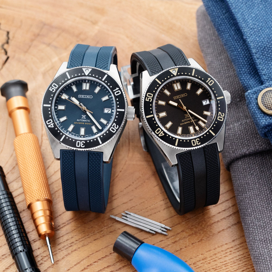 StrapXPro 精工SEIKO 63MAS復刻62MAS 系列SPB143 專用代用黑色橡膠錶帶